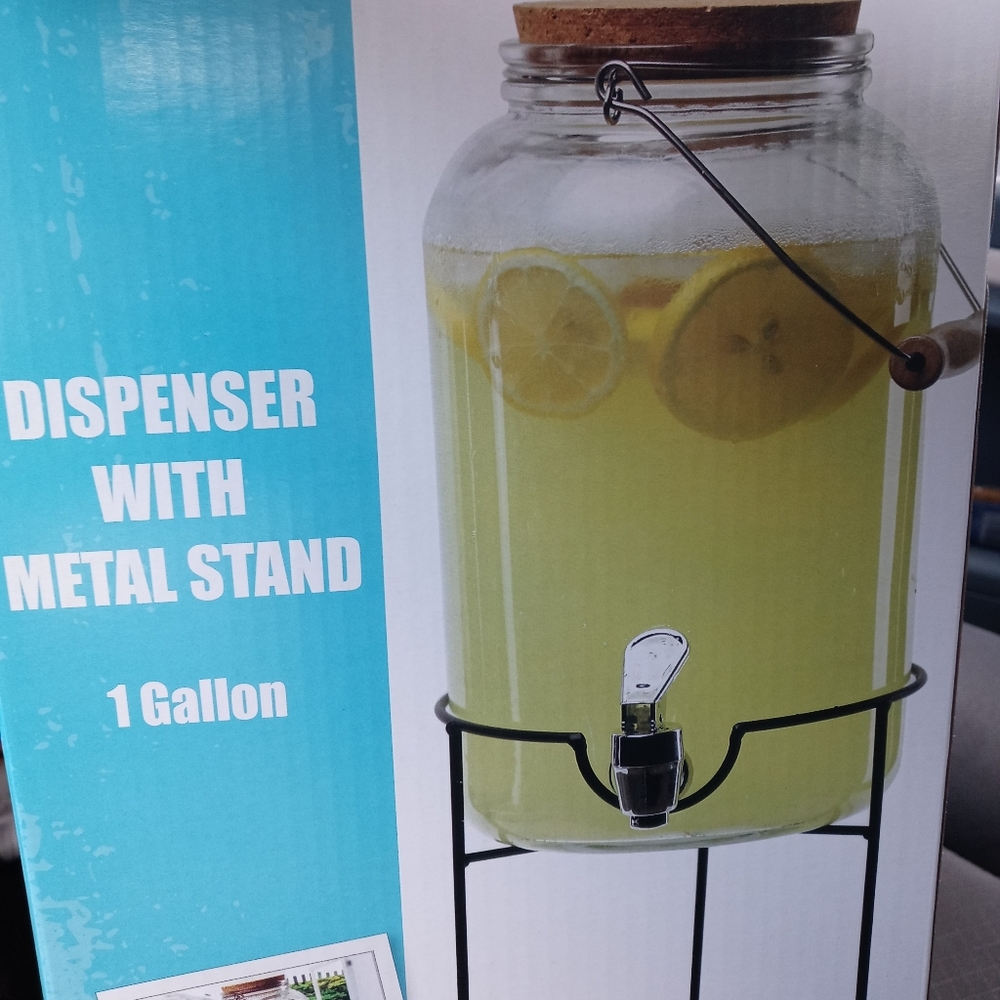 Dispenser with metal stand